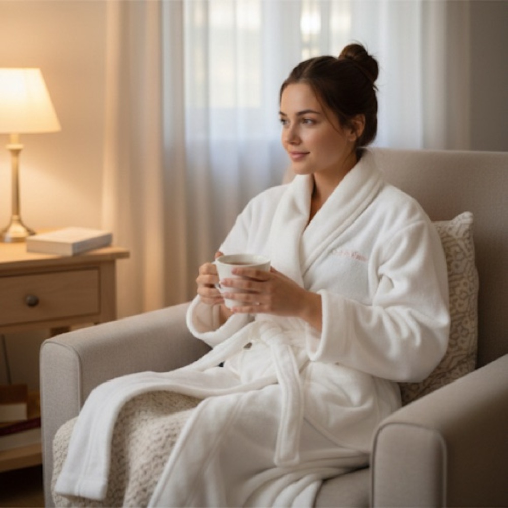 Calvin Klein Fluffy White Robe